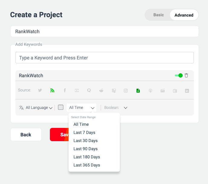 Selecting Time Period in WebSignals